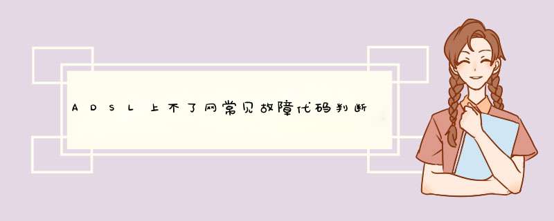 ADSL上不了网常见故障代码判断