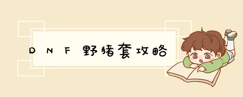 DNF野猪套攻略
