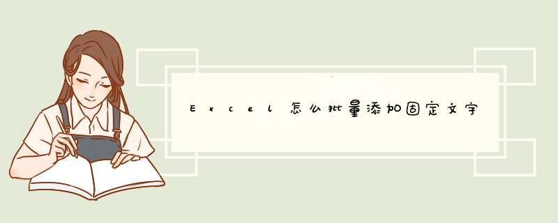Excel怎么批量添加固定文字