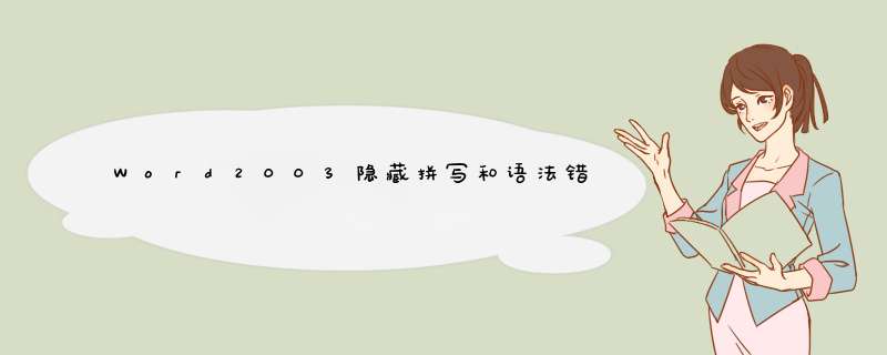 Word2003隐藏拼写和语法错误去除波浪线
