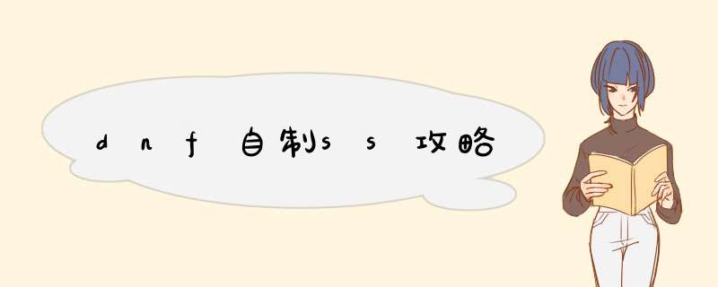 dnf自制ss攻略