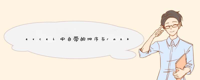 excel中自带的排序与rank函数排序的异同