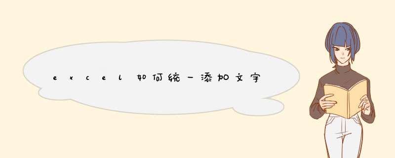 excel如何统一添加文字