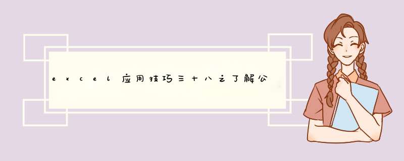 excel应用技巧三十八之了解公式