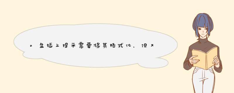u盘插上提示需要将其格式化，但又无法格式化