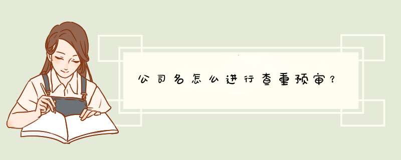 公司名怎么进行查重预审？
