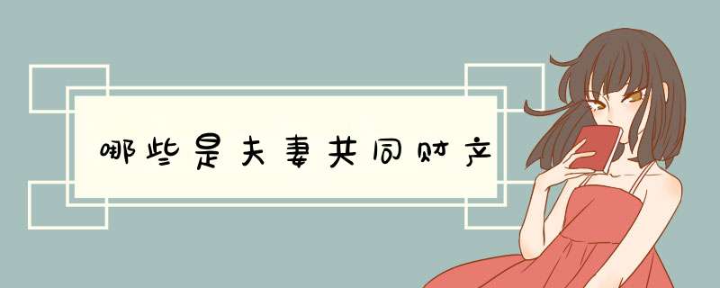 哪些是夫妻共同财产