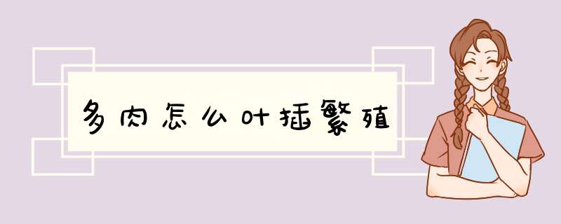 多肉怎么叶插繁殖