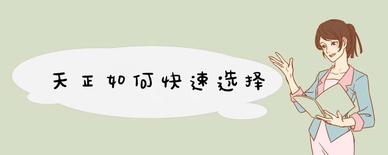 天正如何快速选择