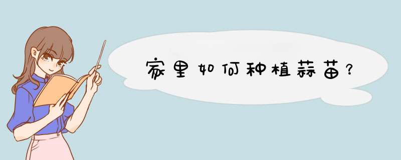 家里如何种植蒜苗？