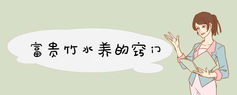 富贵竹水养的窍门