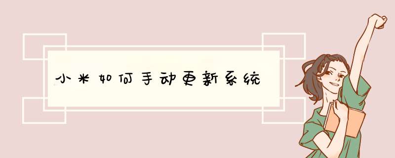 小米如何手动更新系统