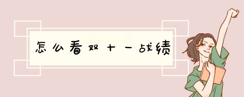 怎么看双十一战绩