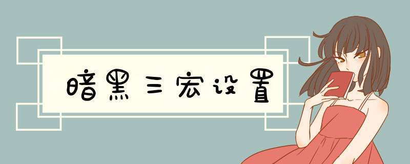 暗黑三宏设置