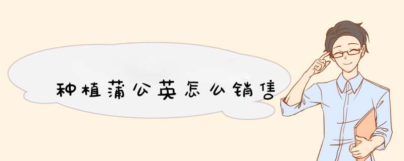 种植蒲公英怎么销售