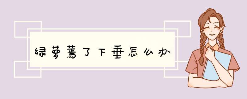 绿萝蔫了下垂怎么办