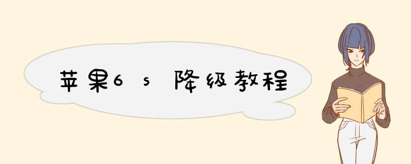 苹果6s降级教程