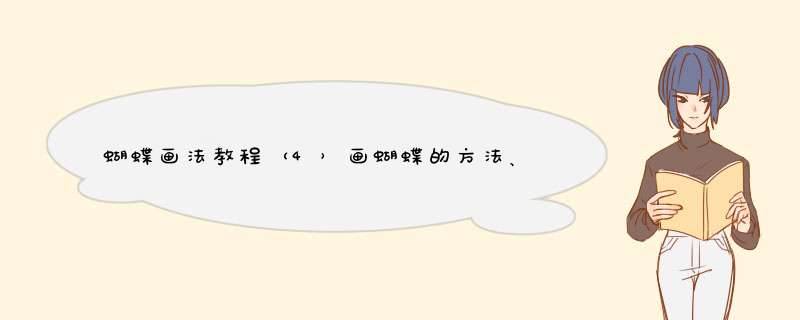 蝴蝶画法教程（4）画蝴蝶的方法、步骤。简笔画