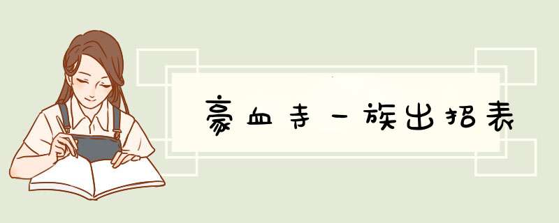 豪血寺一族出招表